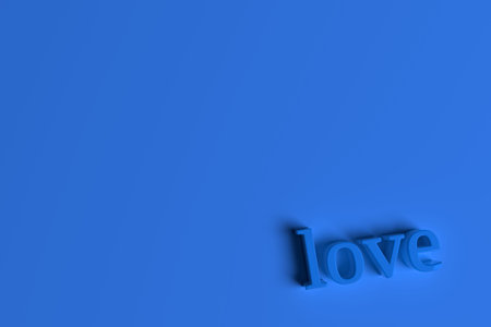 Love, 3D rendering. Typography, keywords, CGI. Decorative, illustrations. For design texture,...