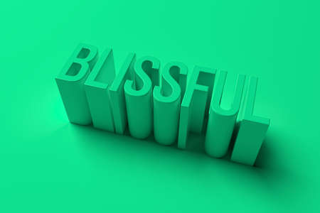 Blissful, background abstract, CGI keywords typography, for design & graphic resource. 3D rendering.の写真素材