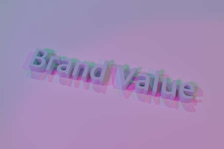 Brand value, 3D rendering. Keywords, CGI, typography. For web page, wallpaper, graphic design, catalog, texture or background.の写真素材