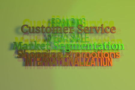 3D rendering. Keywords cloud, motivation related, CGI typography. For web page, wallpaper, graphic...