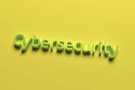 Cybersecurity, 3D rendering. Keywords, CGI, typography. For web page, wallpaper, graphic design, catalog, texture or background.の写真素材