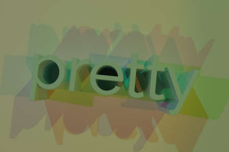 Pretty, typography, keywords, CGI. Decorative, illustrations. For design texture, background. 3D rendering.の写真素材