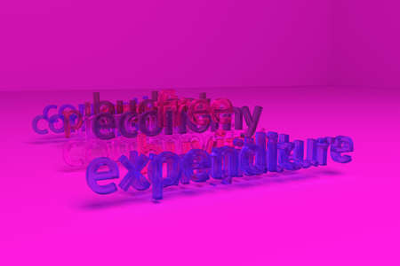 CGI typography, keywords cloud, motivation related. Decorative, illustrations. For design texture, background. 3D rendering.の写真素材