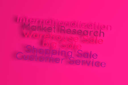 CGI typography, keywords cloud, motivation related. Decorative, illustrations. For design texture, background. 3D rendering.の写真素材