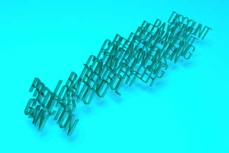 Keywords cloud, motivation related, CGI typography. For web page, wallpaper, graphic design, catalog, texture or background. 3D rendering.の写真素材