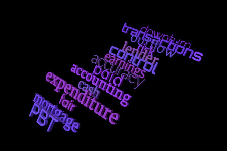 3D rendering. Background abstract, motivation related keywords cloud CGI typography, for design &...