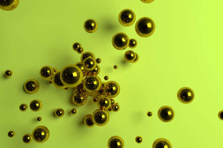 Abstract 3D shape or mesh rendering, with color lighting setup, for graphic design background.の写真素材