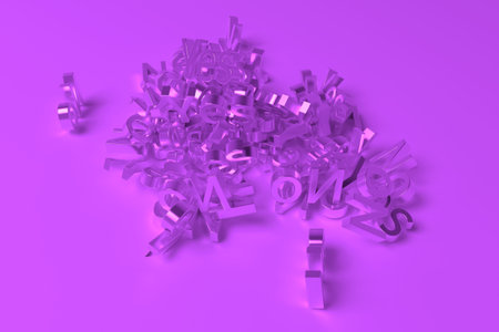 CGI typography, yes and no keywords cloud, for design texture or background. 3D rendering.の写真素材