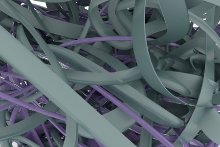 CGI composition, geometric, bunch of messy string. Decorative, illustrations. For design texture,...