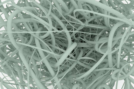 Colorful 3D rendering. CGI composition, bunch of messy string geometric, for design texture or title background.の写真素材