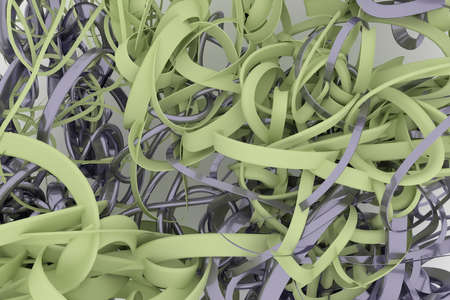 Colorful 3D rendering. Bunch of messy string geometric, illustrations of CGI composition, for graphic design, wallpapers, booklets.の写真素材