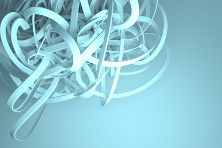 Colorful 3D rendering. Bunch of messy string geometric, illustrations of CGI composition, for...