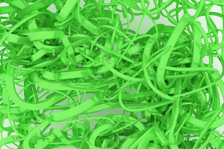 CGI composition, geometric, bunch of messy string. Decorative, illustrations. For design texture, background. Colorful 3D rendering.の写真素材