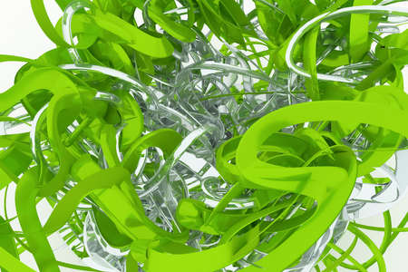 Background abstract, bunch of messy string geometric CGI composition, for design graphic resource. Colorful 3D rendering.の写真素材