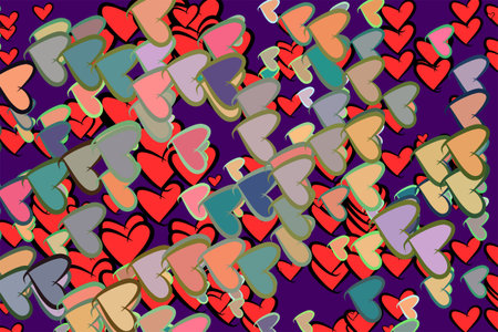 Artistic love for valentine day, celebrations or anniversary hand drawn background abstract. Vector...