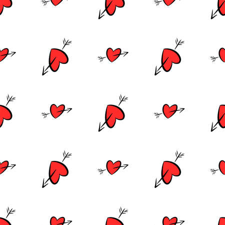 Seamless love for valentine day, celebrations or anniversary abstract, hand drawn texture, backdrop or background. Vector artwork.のイラスト素材