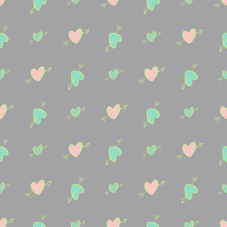 Seamless abstract background with love for valentine day, celebrations or anniversary. Vector...