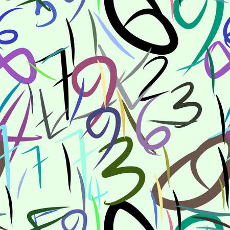Seamless conceptual background numbers for design catalog or texture. Vector artwork.のイラスト素材