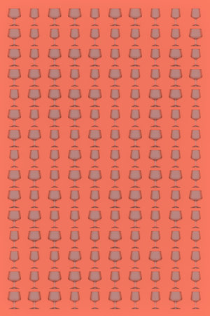 Bunch of transparent empty glasses on plain background. 3D rendering images.