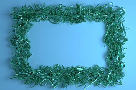 CGI composition, string backdrop virtual paper frame, for design texture or title background. 3D render.の写真素材