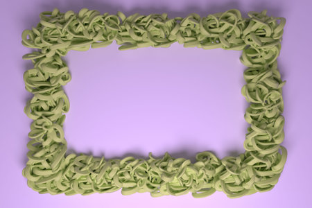 CGI composition, virtual paper frame, string backdrop. Decorative, illustrations. For design...
