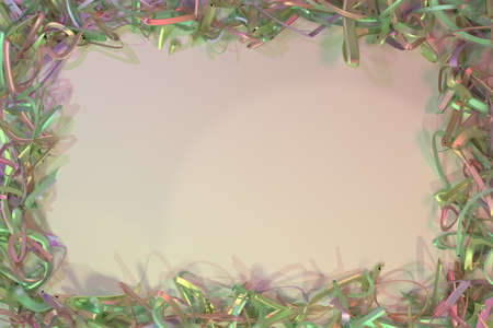 Abstract virtual paper frame string backdrop, CGI composition, for web page, graphic design, texture, background. 3D render.の写真素材