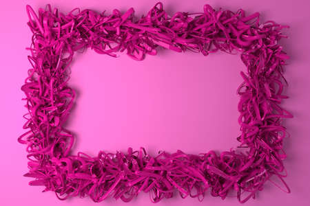 Background abstract, string backdrop virtual paper frame CGI composition, for design & graphic resource. 3D render.の写真素材