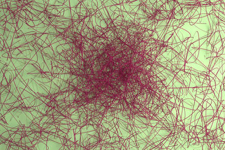 CGI composition, messy strings virtual backdrop, for design texture or title background. 3D render.の写真素材