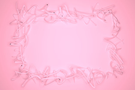 CGI composition, string backdrop virtual paper frame, for design texture or title background. 3D...