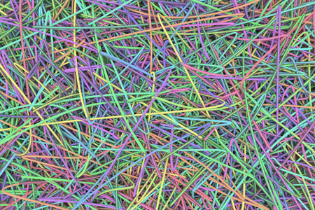 Background abstract, messy strings virtual backdrop CGI composition, for design & graphic resource....