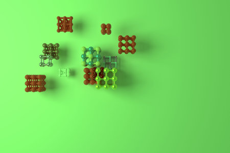 Background abstract, molecule style concepture inter-locked square or pyramids virtual geometric,...