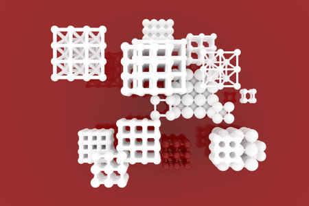 Background abstract, market differenciation stand on a cloud concepture virtual square or pyramids...