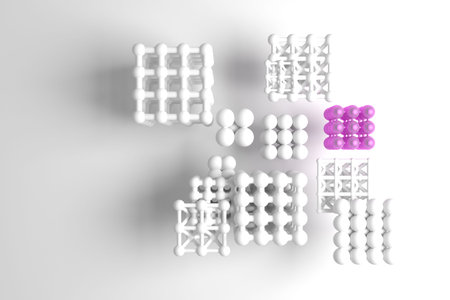 Abstract stand on a cloud concepture market differenciation, virtual square or pyramids geometric,...