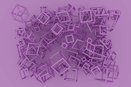 Background abstract, bunch of triangle or square flying, inter-locked concepture geometric, for design & graphic resource. 3D render.の写真素材