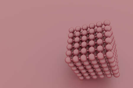 Molecule style concepture inter-locked square, illustrations of CGI geometric, for graphic design, wallpapers, booklets. 3D render.の写真素材
