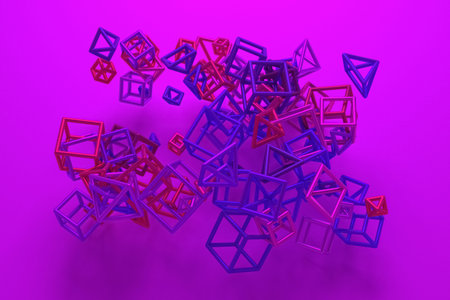 Flying, inter-locked, bunch of triangle or square, concepture geometric. For web page, wallpaper,...