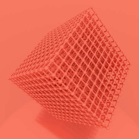 Virtual geometric, inter-locked sphere, molecule style concepture. Decorative, illustrations. For design texture, background. 3D render.の写真素材