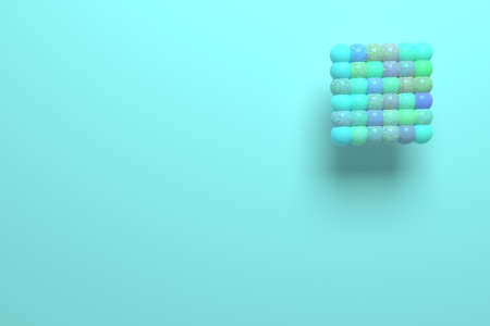 CGI geometric, molecule style concepture inter-locked square, for design texture or title background. 3D render.の写真素材