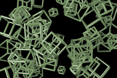 Concepture geometric, bunch of triangle or square flying, inter-locked, for design texture or title...