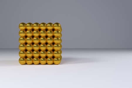 Background abstract, molecule style concepture inter-locked square CGI geometric, for design & graphic resource. 3D render.の写真素材