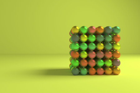 CGI geometric, inter-locked square, molecule style concepture. Decorative, illustrations. For design...