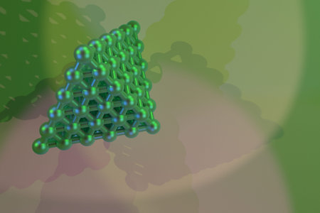 Background abstract, molecule style concepture inter-locked pyramids sphere geometric, for design &...