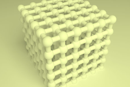CGI geometric, inter-locked square, molecule style concepture. Decorative, illustrations. For design...