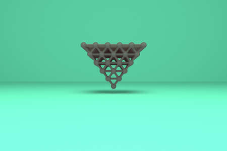 Sphere geometric, molecule style concepture inter-locked pyramids, for design texture or title background. 3D render.の写真素材