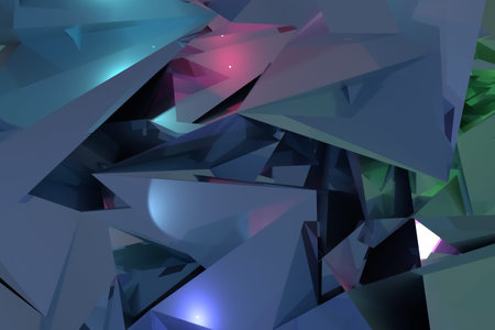 Background abstract, random geometric backdrop CGI, for design & graphic resource. 3D render.