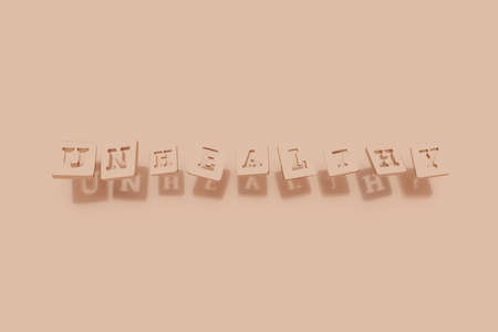 Unhealthy, health keyword. Graphic resource, texture or background, for web page or design.の写真素材