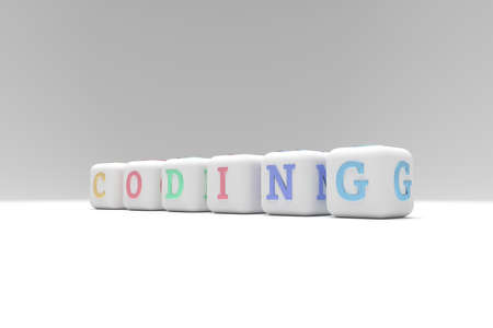 Coding computer ICT keyword. Graphic resource, texture or background, for web page or design.の写真素材