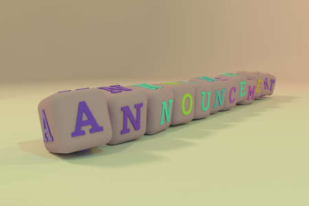 Announcement computer ICT keyword. Graphic resource, texture or background, for web page or design.の写真素材