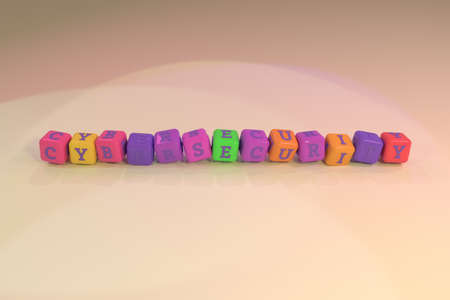 Cybersecurity computer ICT keyword. Graphic resource, texture or background, for web page or design.の写真素材