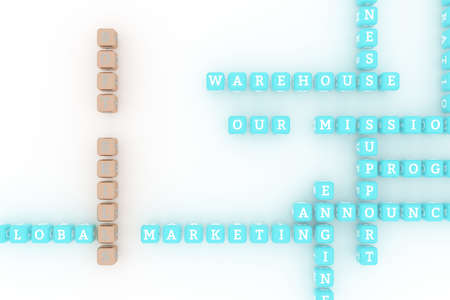 Soft Skills, business keyword crossword. Graphic resource, texture or background, for web page or design. 3D rendering.の写真素材